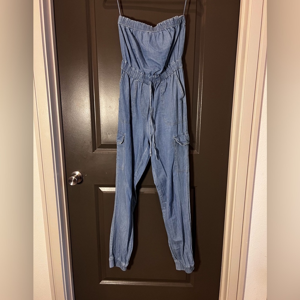 Denim Pantsuit/Jumpsuit - Size Small